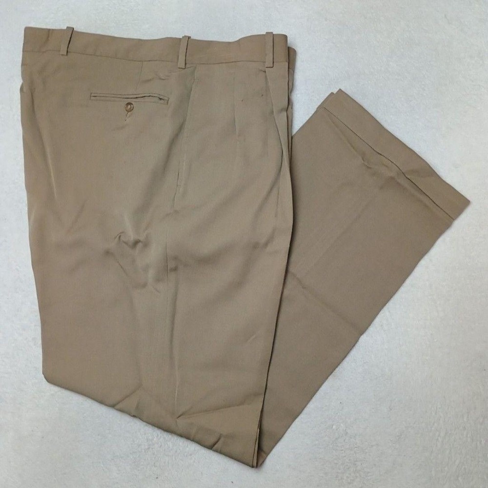 Burberry London Pants Men 38x33 Beige Wool Pleated Dress Slacks Classic Suit USA